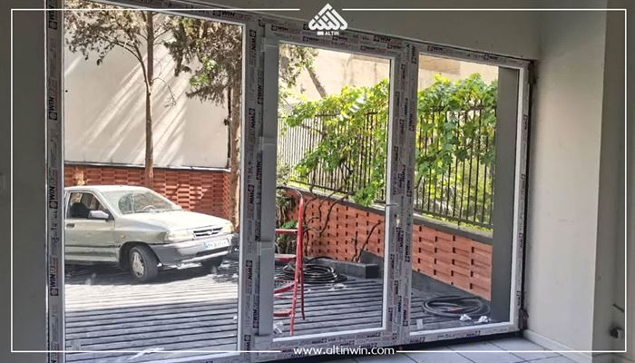 خرید درب دو جداره ورودی پارکینگ-پروفیل وین تک جناب شرفی فرد 
